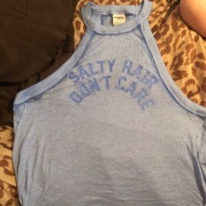 Victoria secret pink tank salty hair don’t care